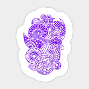 Abstract Mandala design (purple on white) Sticker